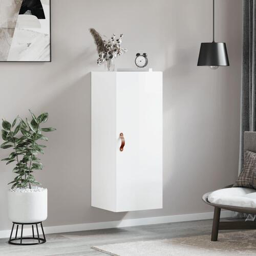 Vægskab 34,5x34x90 cm hvid højglans