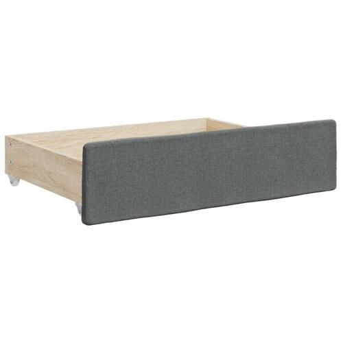 Daybed med udtræk og skuffer 80x200 cm stof mørkegrå