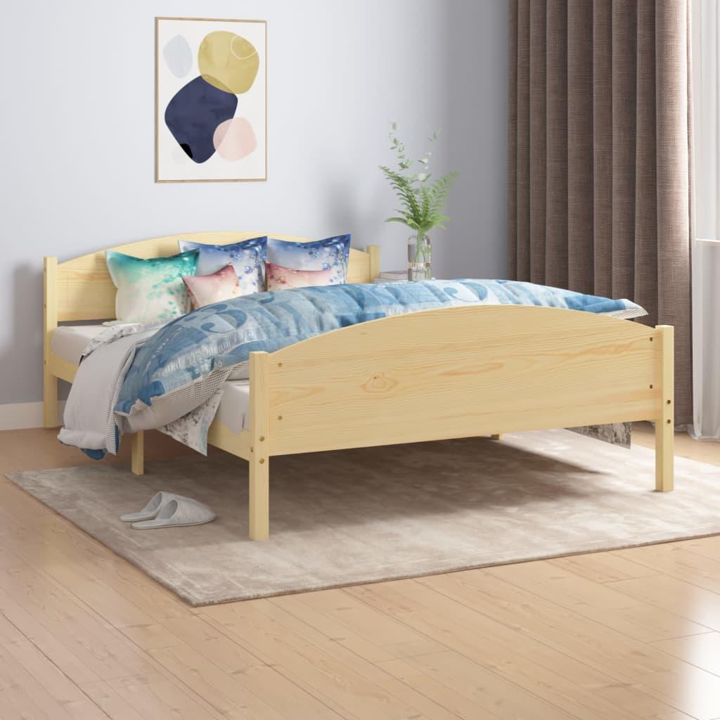 Sengestel 140x200 cm massivt fyrretræ