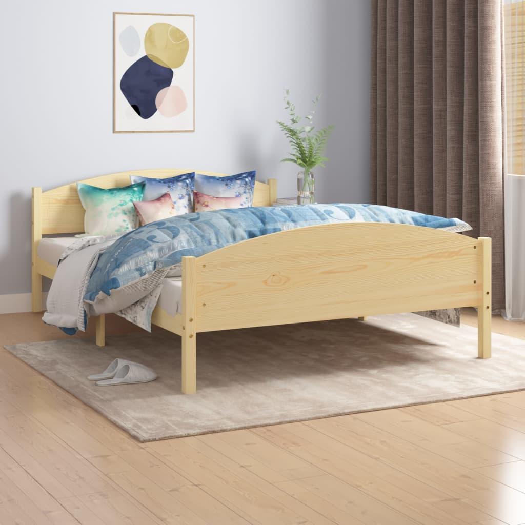Sengestel 160x200 cm massivt fyrretræ