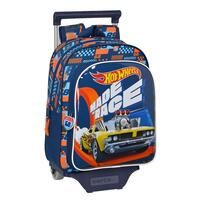 Skolerygsæk med Hjul Hot Wheels Speed club Orange (27 x 33 x 10 cm)