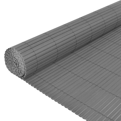 Dobbeltsidet havehegn PVC 150 x 500 cm grå