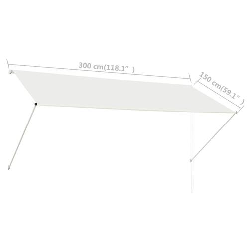 Foldemarkise 300x150 cm cremefarvet