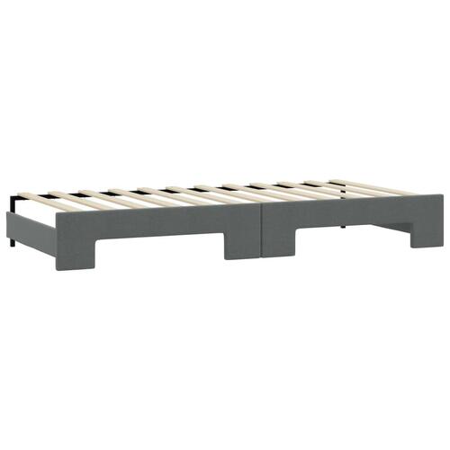 Daybed med udtræk og skuffer 100x200 cm stof mørkegrå