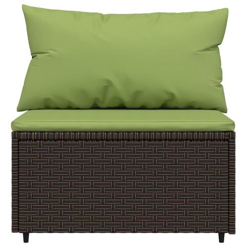 Midtermodul til havesofa med hynde polyrattan brun
