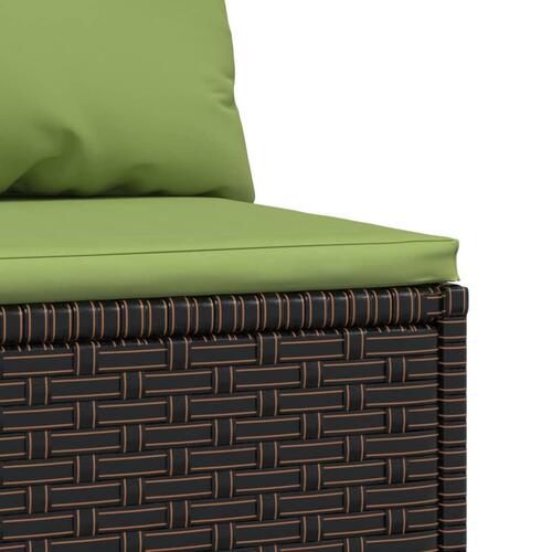 Midtermodul til havesofa med hynde polyrattan brun
