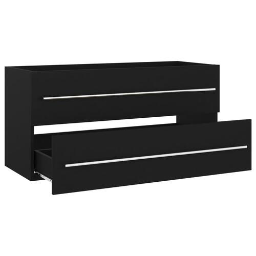 Skab til håndvask 100x38,5x48 cm konstrueret træ sort