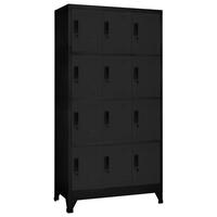 Skab 90x45x180 cm stål sort