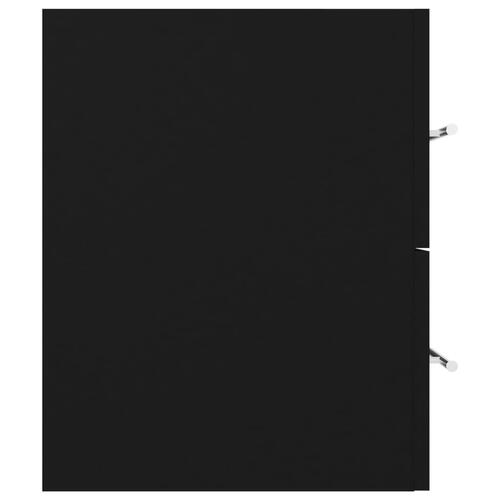 Skab til håndvask 100x38,5x48 cm konstrueret træ sort