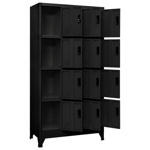Skab 90x45x180 cm stål sort