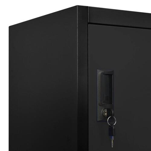 Skab 90x45x180 cm stål sort