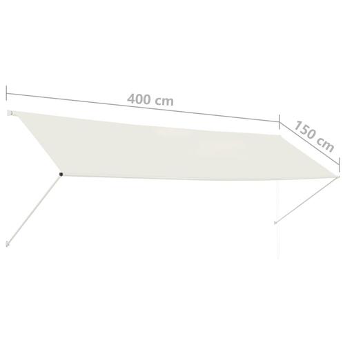 Foldemarkise 400x150 cm cremefarvet