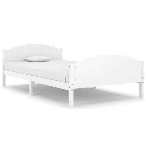 Sengestel 120x200 cm massivt fyrretræ hvid
