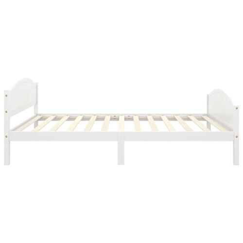 Sengestel 120x200 cm massivt fyrretræ hvid
