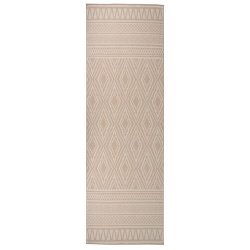 Fladvævet udendørstæppe 80x250 cm stribet brun