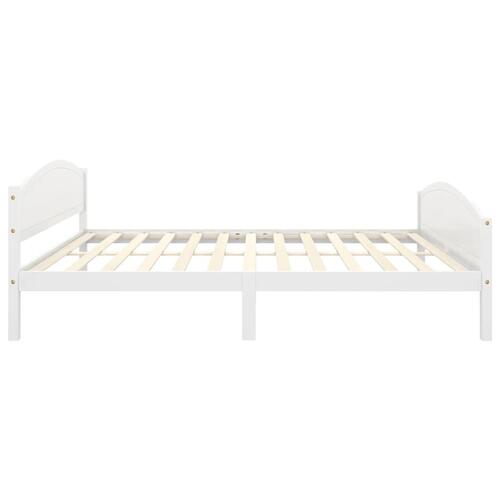Sengestel 140x200 cm massivt fyrretræ hvid