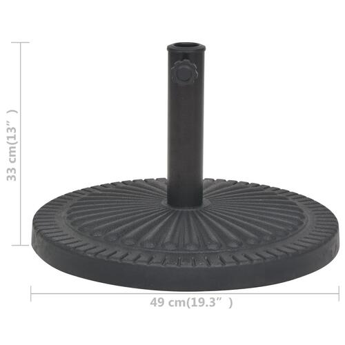 Parasolfod resin rund sort 14 kg