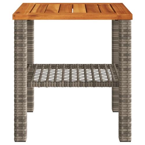 Havebord 40x40x42 cm polyrattan og akacietræ grå