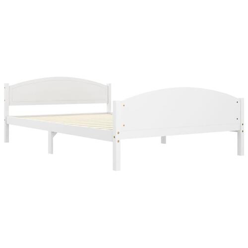 Sengestel 160x200 cm massivt fyrretræ hvid