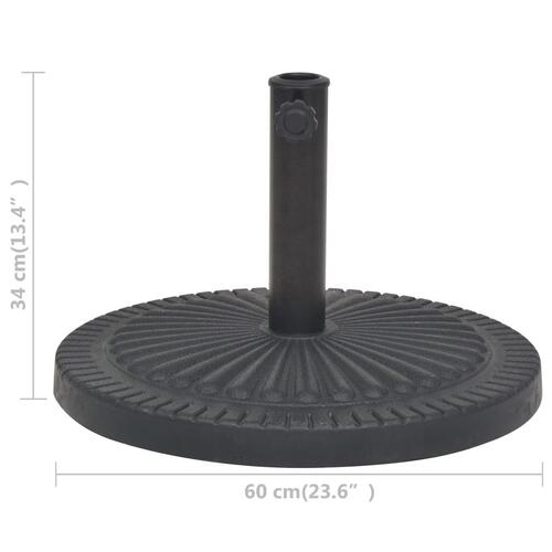 Parasolfod resin rund sort 29 kg