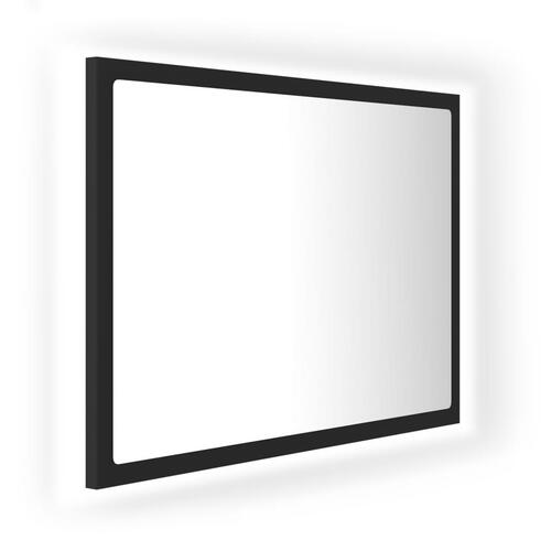 Badeværelsesspejl med LED-lys 60x8,5x37 cm akryl grå