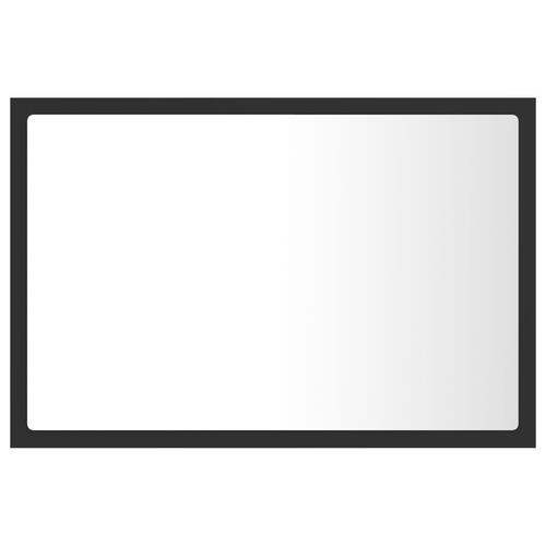 Badeværelsesspejl med LED-lys 60x8,5x37 cm akryl grå