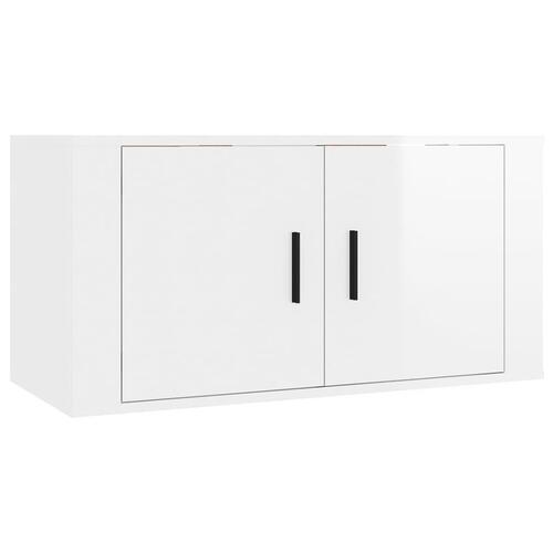 Væghængte tv-skabe 3 stk. 80x34,5x40 cm hvid højglans