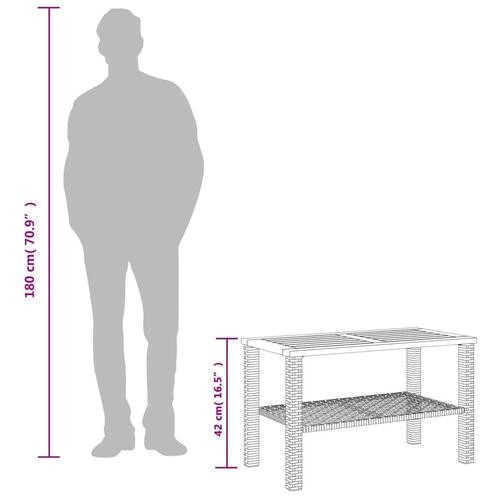 Havebord 70x38x42 cm polyrattan og akacietræ sort