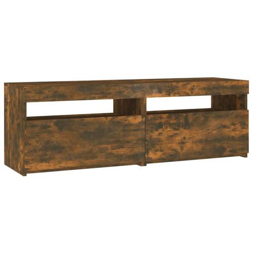 Tv-bord med LED-lys 120x35x40 cm røget eg