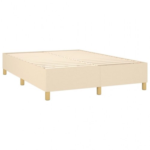 Kontinentalseng med madras 140×190 cm - stof, cremefarvet