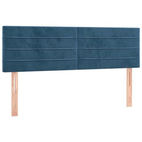 Kontinentalseng med madras 140×190 cm - fløjl, mørkeblå