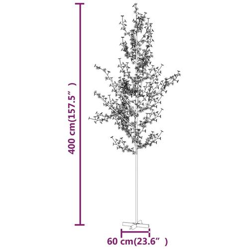 Kirsebærtræ med LED-lys 400 cm 672 LED'er varmt hvidt lys