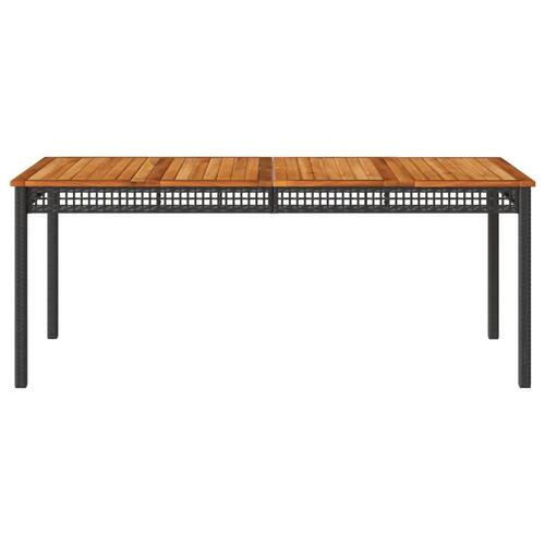 Havebord 180x90x75 cm polyrattan og akacietræ sort