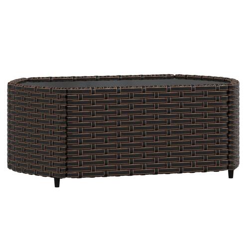 Loungesæt til haven 4 dele med hynder polyrattan brun