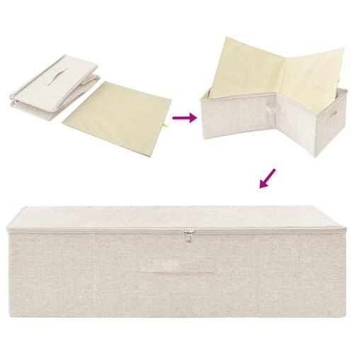 Opbevaringskasse 70x40x18 cm stof cremefarvet