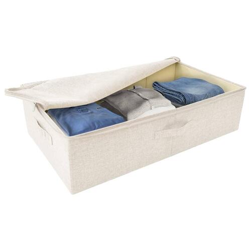 Opbevaringskasse 70x40x18 cm stof cremefarvet