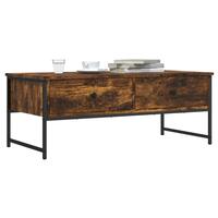 Sofabord 101x49x39,5 cm konstrueret træ røget egetræsfarve