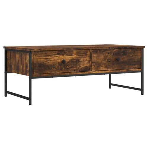 Sofabord 101x49x39,5 cm konstrueret træ røget egetræsfarve