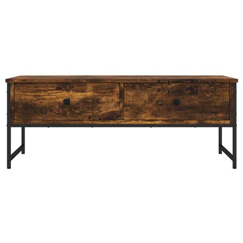 Sofabord 101x49x39,5 cm konstrueret træ røget egetræsfarve