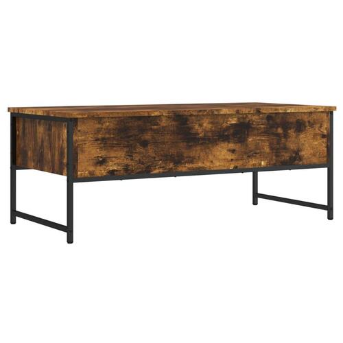 Sofabord 101x49x39,5 cm konstrueret træ røget egetræsfarve