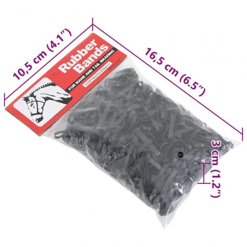 Manelastikker til heste 400 stk. silikone sort