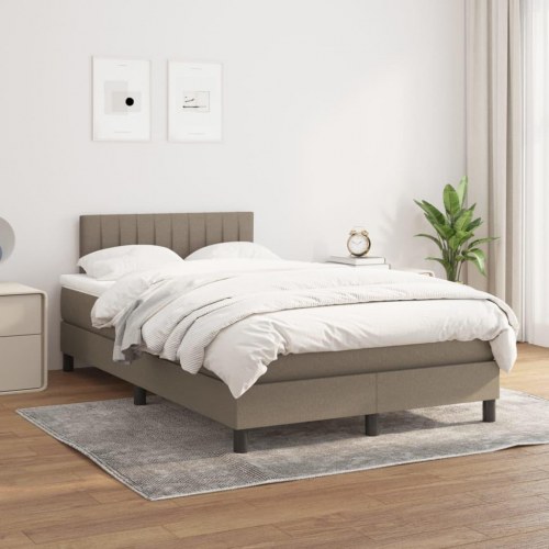 Kontinentalseng med madras 120×200 cm - stof, gråbrun