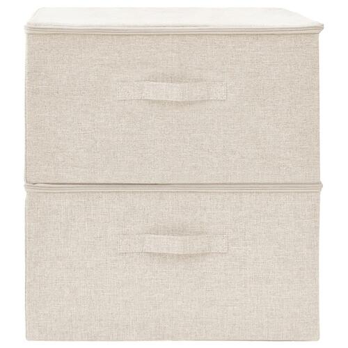 Opbevaringskasser 2 stk. 43x34x23 cm stof cremefarvet