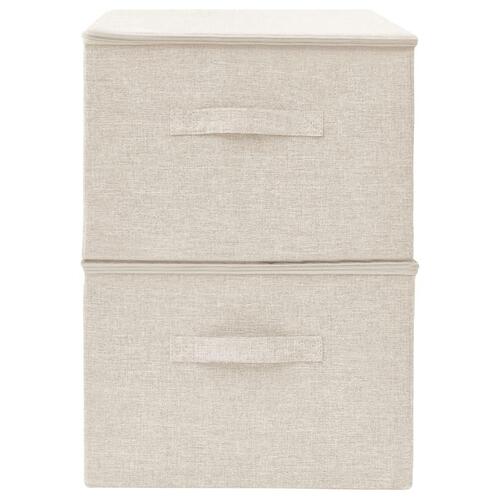 Opbevaringskasser 2 stk. 43x34x23 cm stof cremefarvet