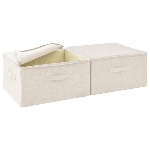 Opbevaringskasser 2 stk. 43x34x23 cm stof cremefarvet