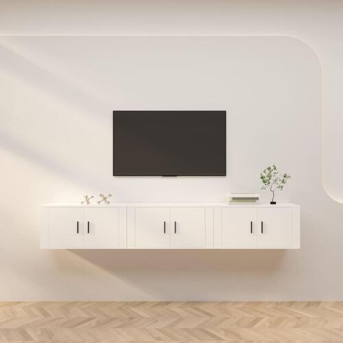 Væghængte tv-skabe 3 stk. 80x34,5x40 cm hvid