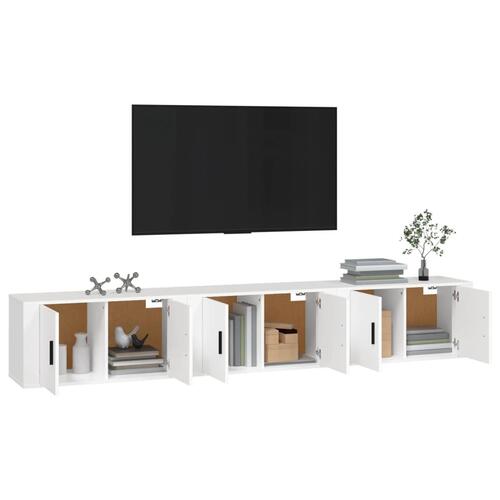 Væghængte tv-skabe 3 stk. 80x34,5x40 cm hvid