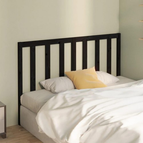 Sengegavl 156x4x100 cm massivt fyrretræ sort