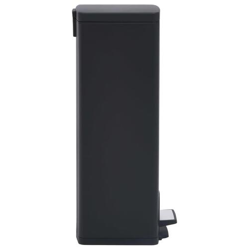 Pedalspand fingeraftryksafvisende 30 l rustfrit stål sort
