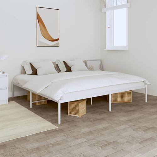 Sengeramme 180x200 cm metal hvid
